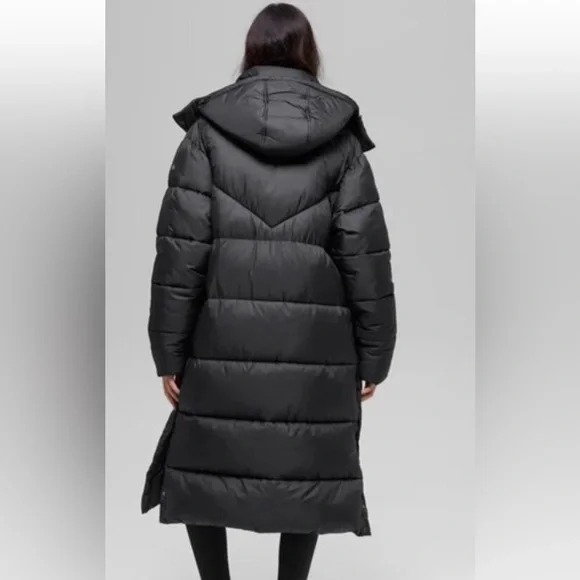 NWT Women's Alo Gold Rush Trench Black Puffer Coat - Picture 3 of 14